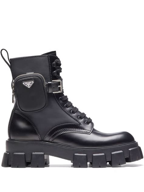 prada mens ankle boots|prada combat boots with pouch.